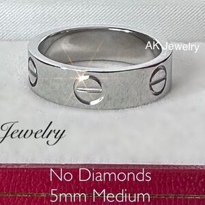 💎LUXURY MEDIUM WIDTH SILVER RING, Screw Design